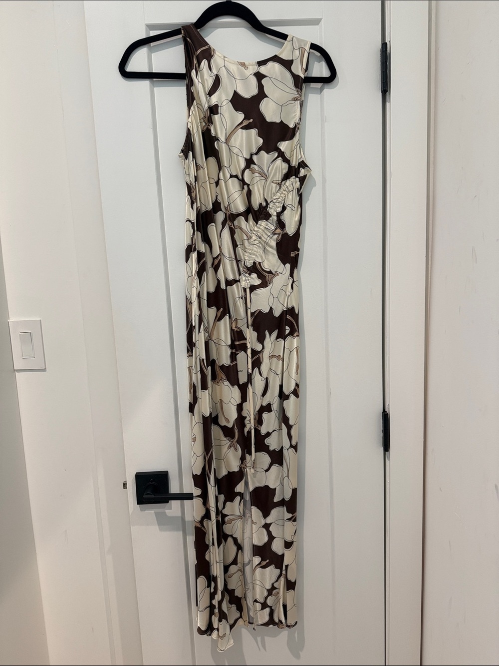 Rails Cream and Brown Floral Midi Dress